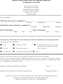 Application For Copy Of North Carolina Marriage License