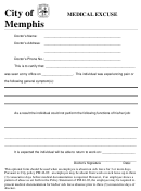 Medical Excuse Template - City Of Memphis