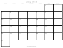 July 2016 Monthly Calendar Template