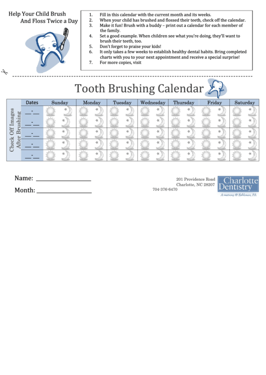 Tooth Brushing Calendar