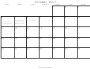 October 2015 Monthly Calendar Template