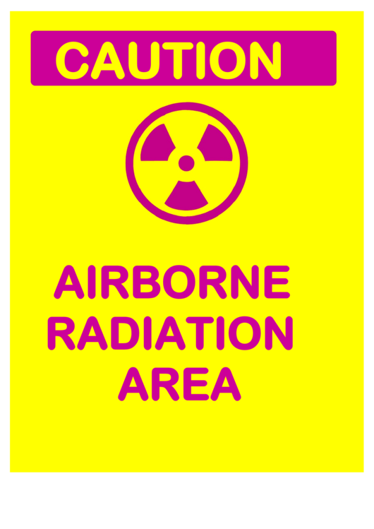 Caution Airborne Radiation Printable pdf