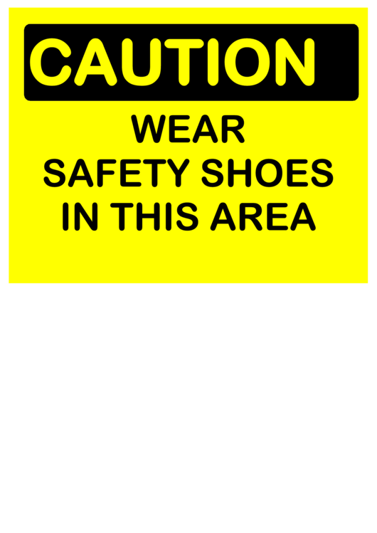 Caution Safety Shoes 2 Printable pdf