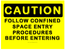 Caution Confined Entry Procedures