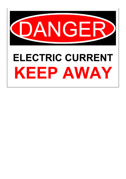 Danger Electric Current Printable pdf