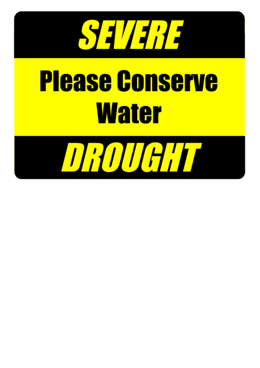 Severe Drought Conserve Water Printable pdf