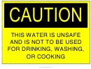 Caution Water Unsafe