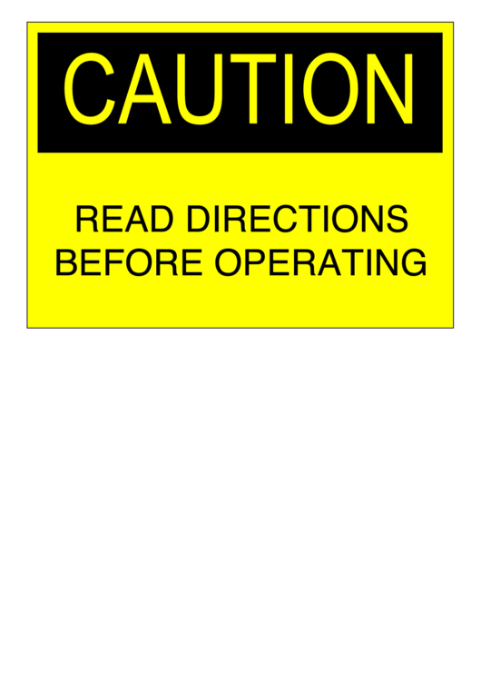 Caution Read Directions Printable pdf