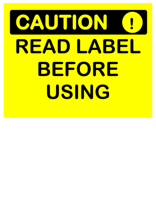 Caution Read Label Printable pdf