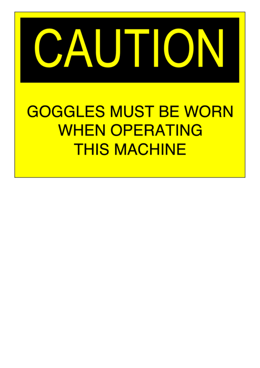 Caution Goggles Printable pdf