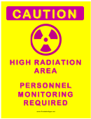 Caution Personnel Monitoring Radiation