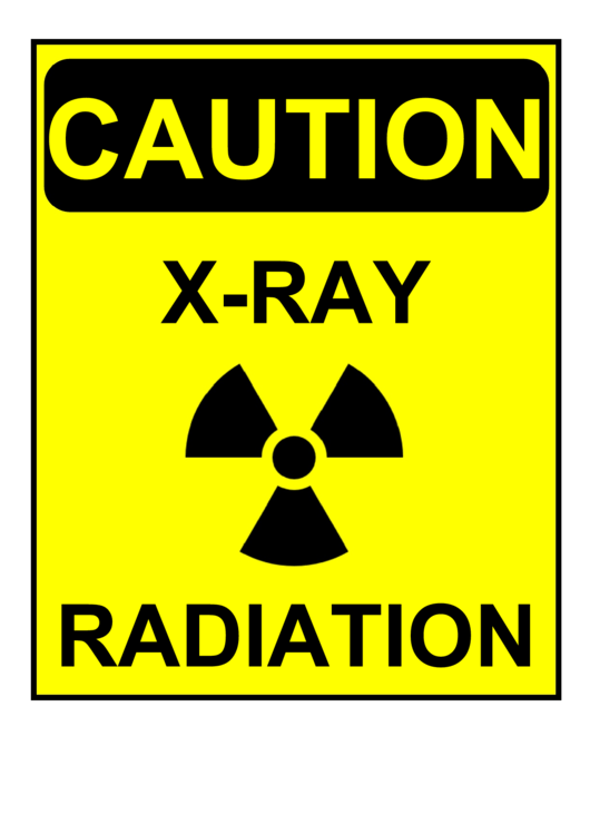Caution X-Ray Radiation Sign Printable pdf