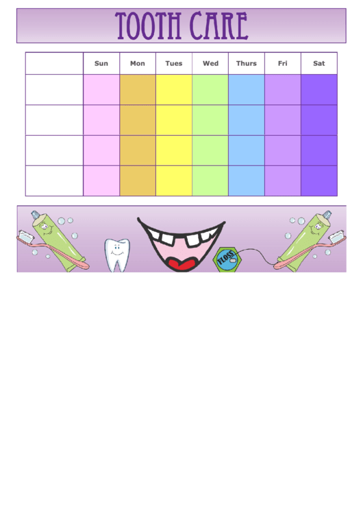 Tooth Brushing Chart Printable pdf