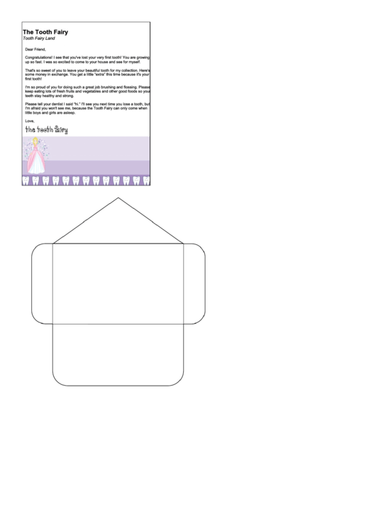 Tooth Fairy Letter Template With Envelope Printable pdf