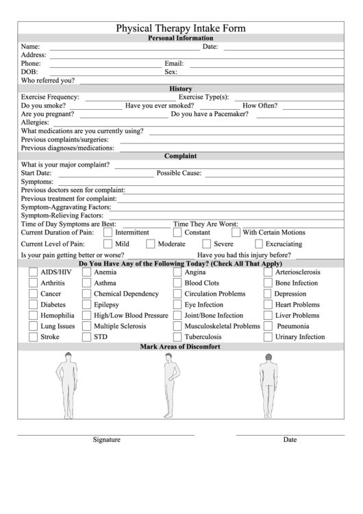 Patient Therapy Patient Intake Form