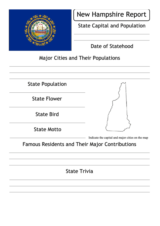 State Research Report Template - New Hampshire Printable pdf