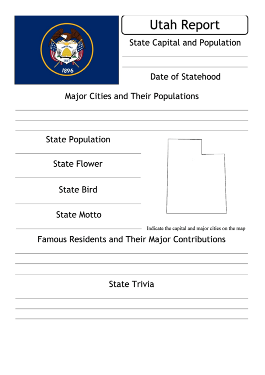 State Research Report Template - Utah Printable pdf