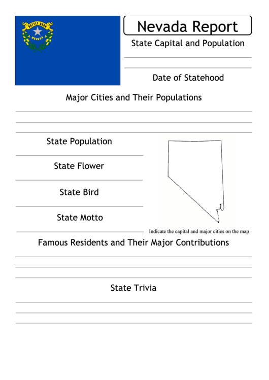 State Research Report Template - Nevada Printable pdf
