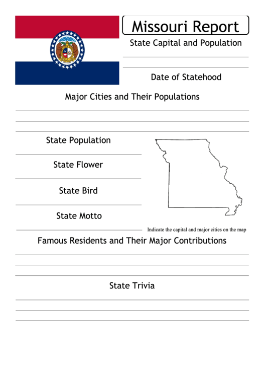 State Research Report Template - Missouri Printable pdf