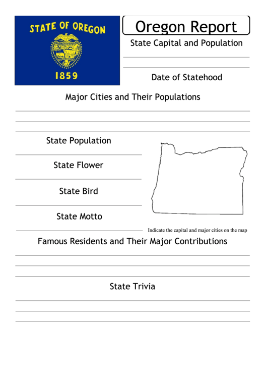 State Research Report Template - Oregon Printable pdf
