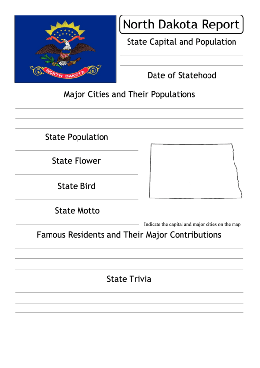 State Research Report Template - North Dakota Printable pdf
