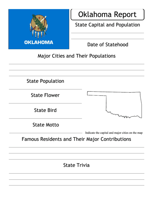 State Research Report Template - Oklahoma Printable pdf
