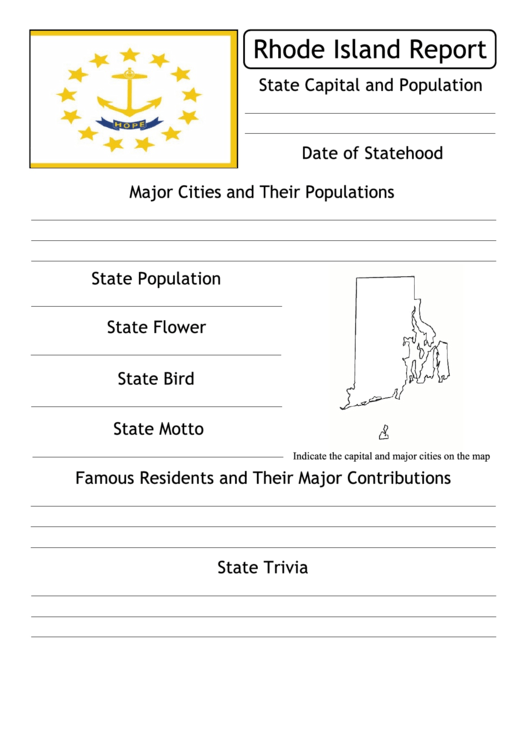 State Research Report Template - Rhode Island Printable pdf