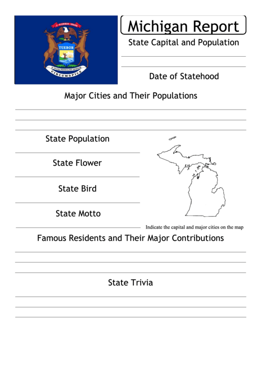 State Research Report Template - Michigan Printable pdf