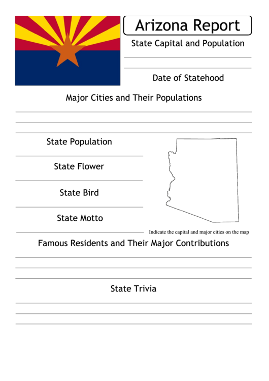 State Research Report Template - Arizona Printable pdf
