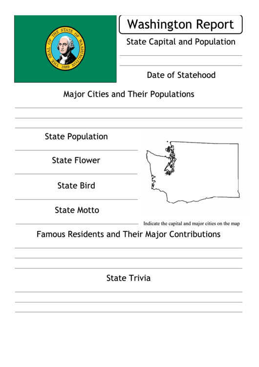 State Research Report Template - Washington Printable pdf