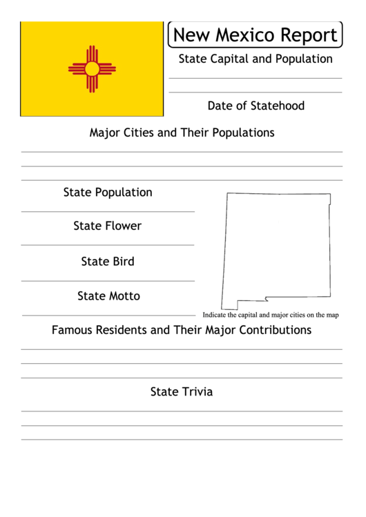 State Research Report Template - New Mexico Printable pdf