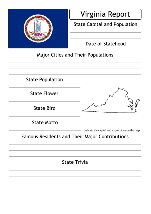 State Research Report Template - Virginia Printable pdf