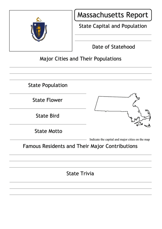State Research Report Template - Massachusetts Printable pdf
