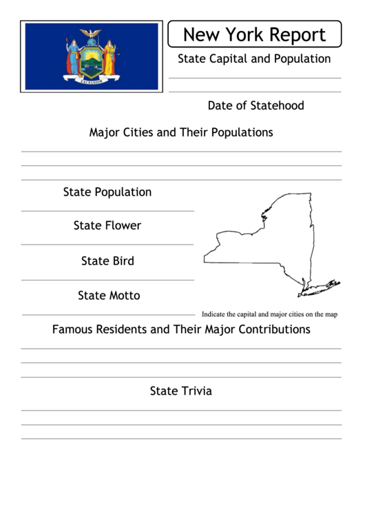 State Research Report Template - New York Printable pdf