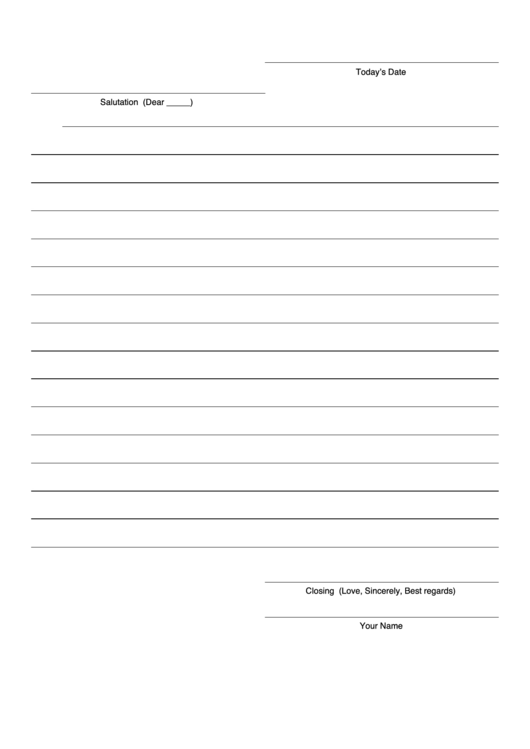Personal Letter Template Printable pdf
