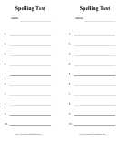 10 Point Spelling Test Template