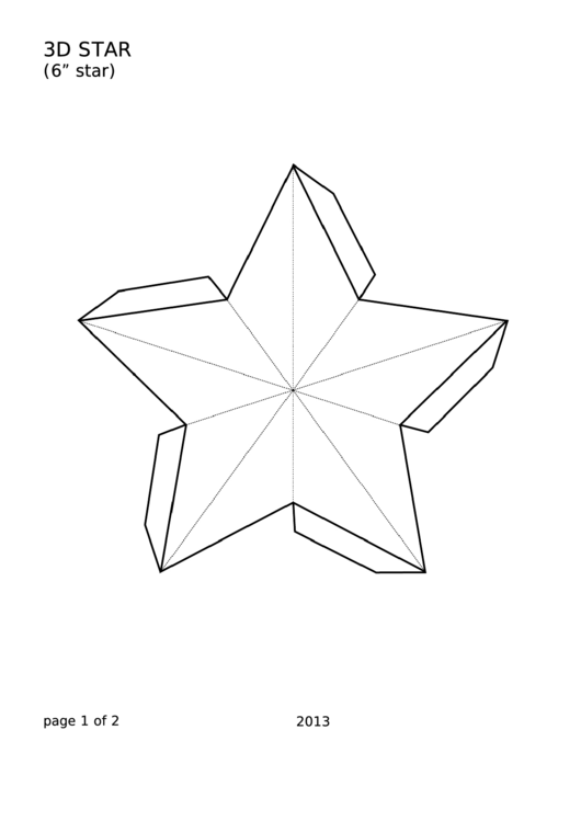 3d 6 Inch Star Template