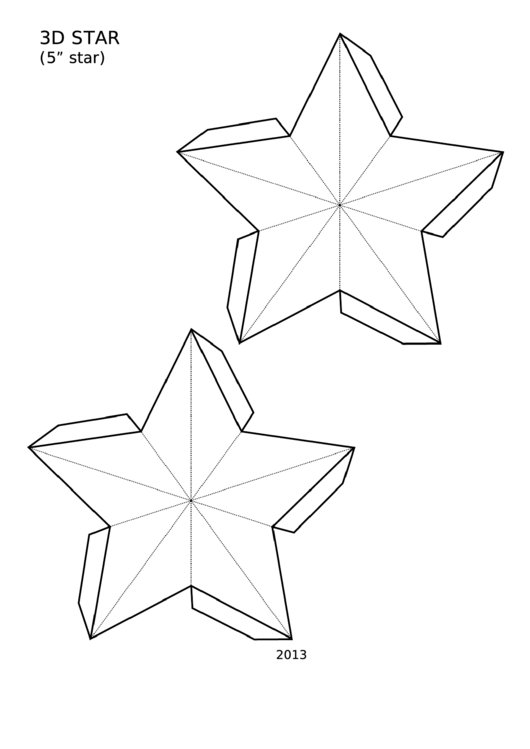 3d 5 Inch Star Template