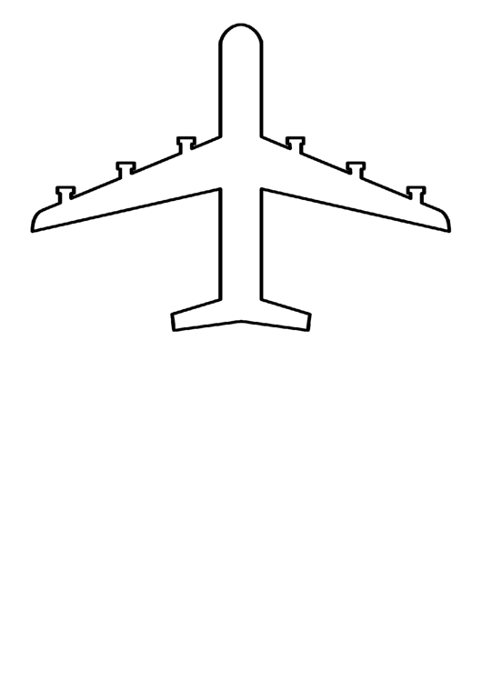 Airplane Outline Coloring Sheet