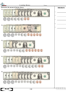 Counting Money Worksheet Printable pdf