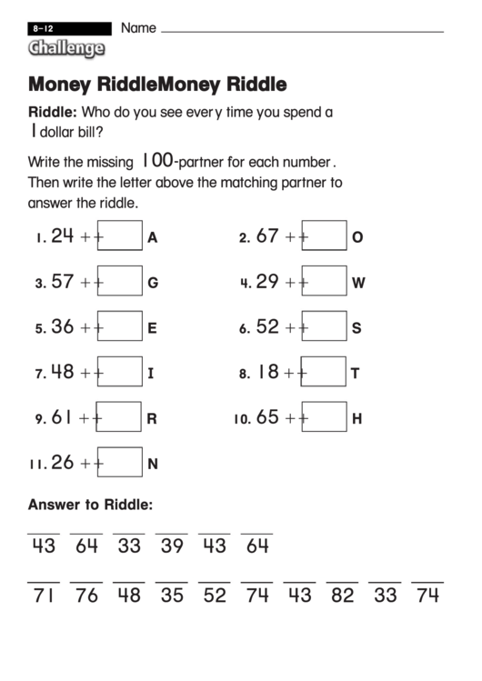 money-riddle-challenge-math-worksheet-with-answer-key-printable-pdf-download