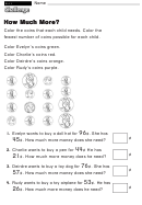 How Much More - Challenge Math Worksheet With Answer Key