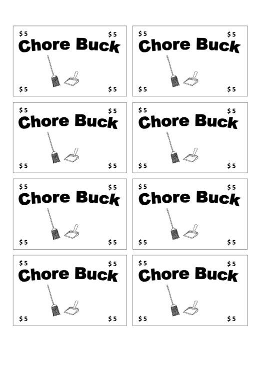 Five Chore Buck Template