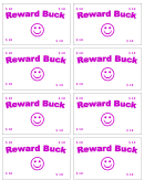10 Reward Buck Template - Pink