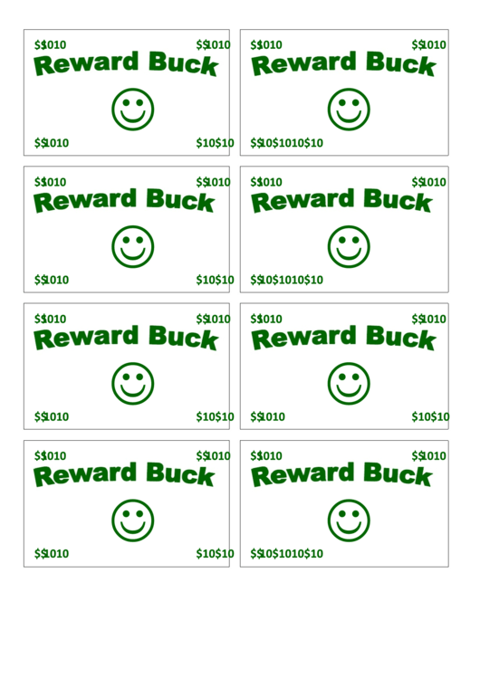 10 Reward Bucks Template Printable pdf