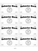 10 Behavior Bucks Template