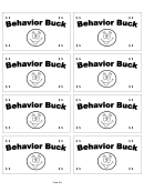 Behavior Bucks Template