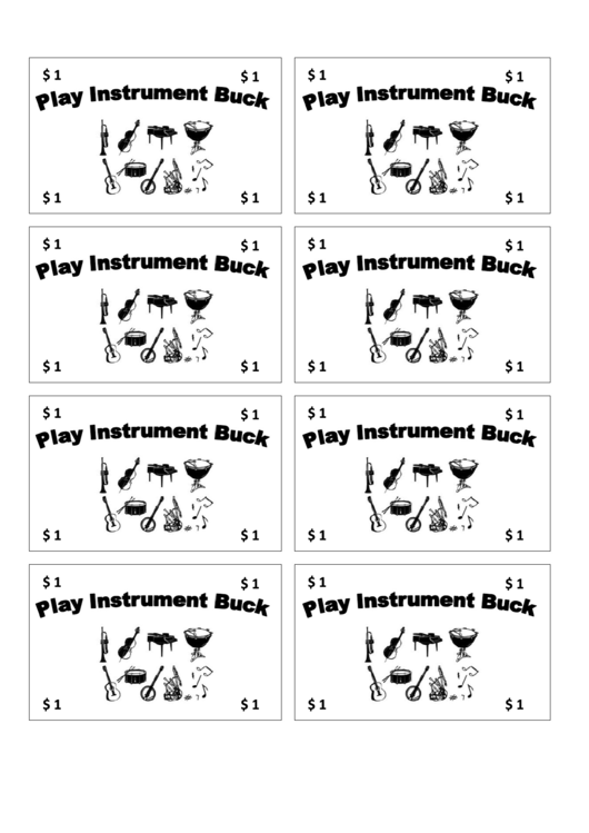 One Play Instrument Buck Template Printable pdf
