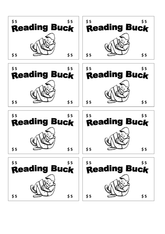 Reading Buck Five Template Printable pdf