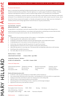 Mary Hillard Medical Assistant Template
